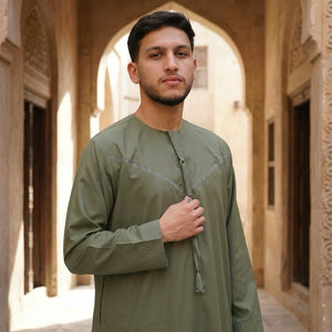 TT-008 - Men's Emirati Omani Arab Tassel Thobe-TruClothing