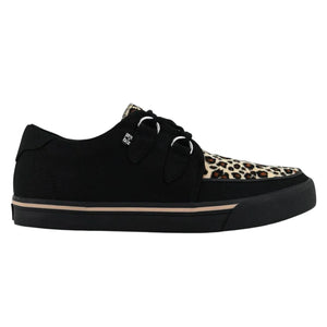 Pointed Creeper Sneaker Black Leopard Canvas Platform Shoes-TruClothing