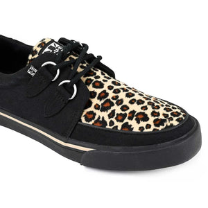 Pointed Creeper Sneaker Black Leopard Canvas Platform Shoes-TruClothing