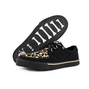 Pointed Creeper Sneaker Black Leopard Canvas Platform Shoes-TruClothing