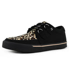 Pointed Creeper Sneaker Black Leopard Canvas Platform Shoes-TruClothing