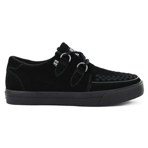 Pointed Creeper Sneaker Black Suede Platform Shoes-TruClothing