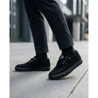 Pointed Creeper Sneaker Black Suede Platform Shoes-TruClothing