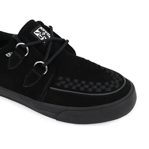 Pointed Creeper Sneaker Black Suede Platform Shoes-TruClothing