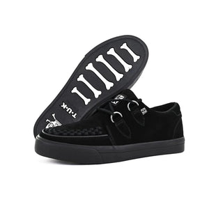 Pointed Creeper Sneaker Black Suede Platform Shoes-TruClothing