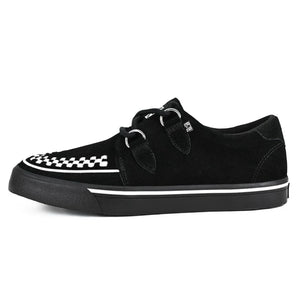 Pointed Creeper Sneaker Black White Suede Platform Shoes-TruClothing