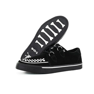 Pointed Creeper Sneaker Black White Suede Platform Shoes-TruClothing