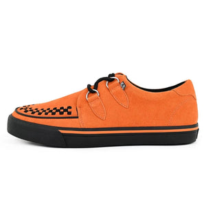 Pointed Creeper Sneaker Orange Cow Suede Platform Shoes-TruClothing