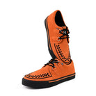 Pointed Creeper Sneaker Orange Cow Suede Platform Shoes-TruClothing