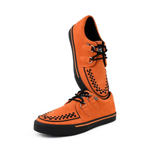 Pointed Creeper Sneaker Orange Cow Suede Platform Shoes-TruClothing