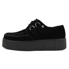 Viva High Creeper Black Suede Platform Lace-Up Goth Shoes-TruClothing