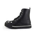 Women's Kitty Black Vegan Leather Combat Sneaker Boots-TruClothing