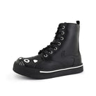 Women's Kitty Black Vegan Leather Combat Sneaker Boots-TruClothing