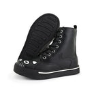 Women's Kitty Black Vegan Leather Combat Sneaker Boots-TruClothing