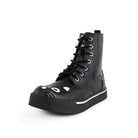 Women's Kitty Black Vegan Leather Combat Sneaker Boots-TruClothing