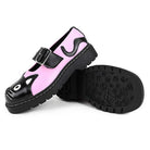 Women's Mary Jane Kitty Pink Black Leather Platform Shoes-TruClothing
