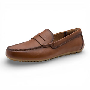 Men's Brown Leather Moccasin Loafers