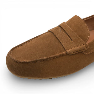 Men's Brown Suede Moccasin Loafers