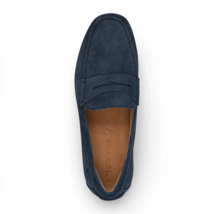 Men's Navy Blue Suede Moccasin Loafers