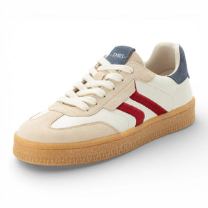 Men's Off White Leather Red Stripe Sneakers