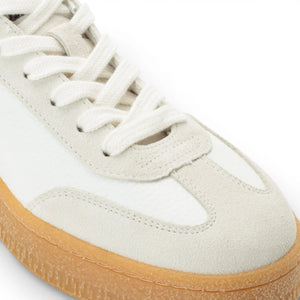 Men's White Leather Black Stripe Sneakers