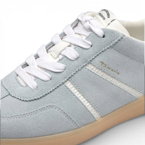 Women's Blue White Leather Sneakers