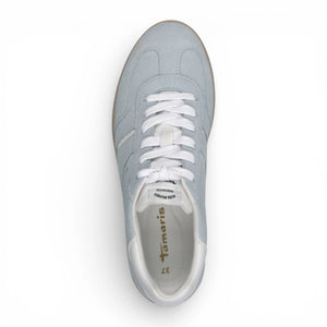 Women's Blue White Leather Sneakers