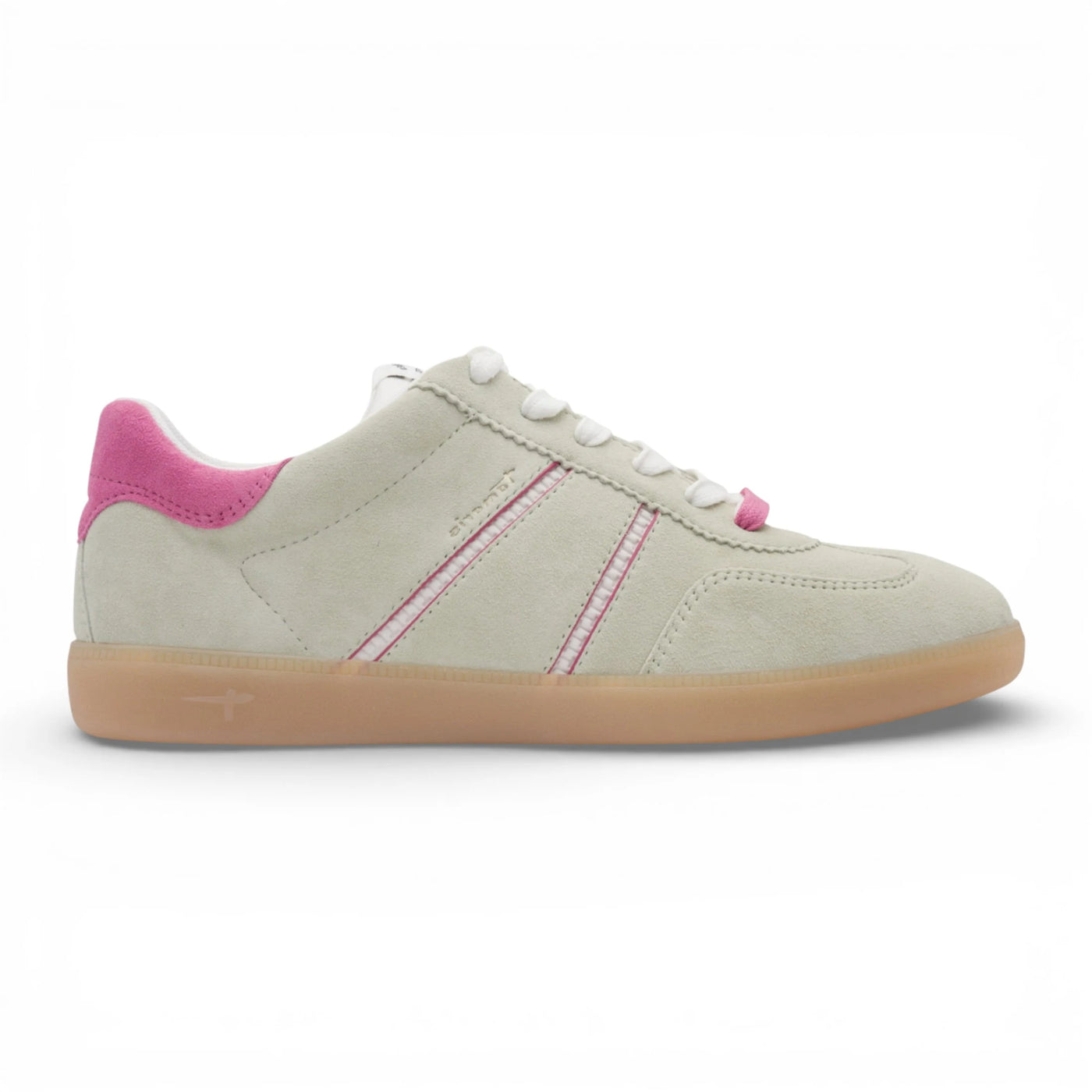 Women's Green Pink Leather Sneakers