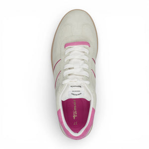Women's Green Pink Leather Sneakers