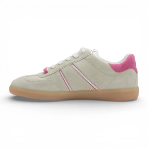 Women's Green Pink Leather Sneakers
