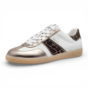 Women's White Silver Leather Sneakers