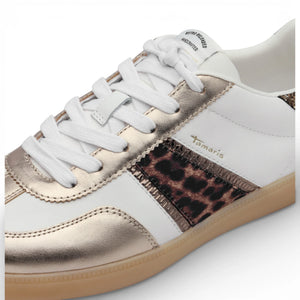 Women's White Silver Leather Sneakers