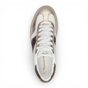 Women's White Silver Leather Sneakers