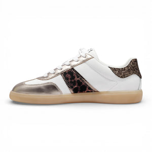 Women's White Silver Leather Sneakers