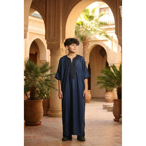GG008 - Boys Moroccan Thobe Short Sleeve Gandoura-TruClothing