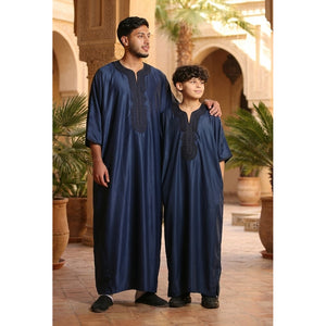 GG008 - Men's Moroccan Thobe Short Sleeve Gandoura-TruClothing