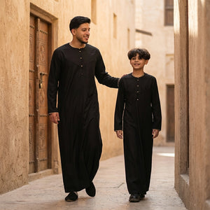 OE-300 - Men's Emirati Omani Thobe Gold Embroidery-TruClothing