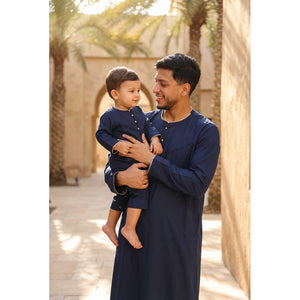 OE-300 - Baby Toddler Romper Thobe Gold Embroidery-TruClothing