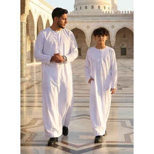 OE-300 - Men's Emirati Omani Thobe Gold Embroidery-TruClothing
