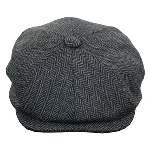 Boys Herringbone Newsboy Hat Flat Cap-TruClothing