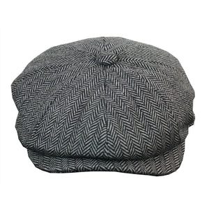 Boys Herringbone Newsboy Hat Flat Cap-TruClothing