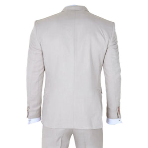 IM1 - Men's Classic Plain Cream 3 Piece Suit-TruClothing
