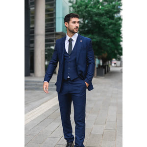 IM30 - Men's Navy 3 Piece Stitch Lapel Formal Suit-TruClothing