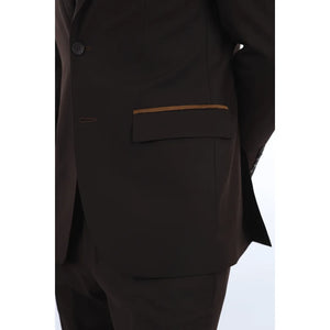 IM32 - Men's Plain Dark Brown 3 Piece Suit-TruClothing