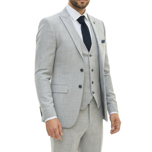 IM33 - Men's 3 Piece Grey Tailored Fit Suit-TruClothing