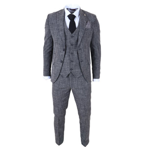 IM33 - Men's Black 3 Piece Tailored Fit Suit-TruClothing