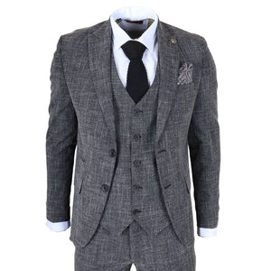 IM33 - Men's Black 3 Piece Tailored Fit Suit-TruClothing