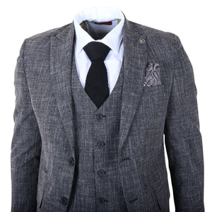 IM33 - Men's Black 3 Piece Tailored Fit Suit-TruClothing