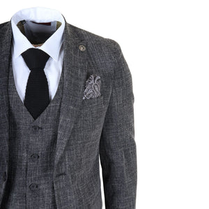IM33 - Men's Black 3 Piece Tailored Fit Suit-TruClothing