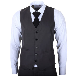 IM51 - Grafitowy 3-częściowy garnitur męski Tailored Fit w kratkę - TruClothing.com - 5